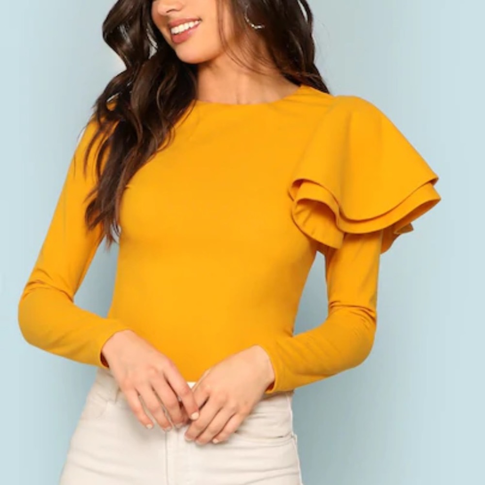 Yellow Ruffle Top - Picture 3 of 4